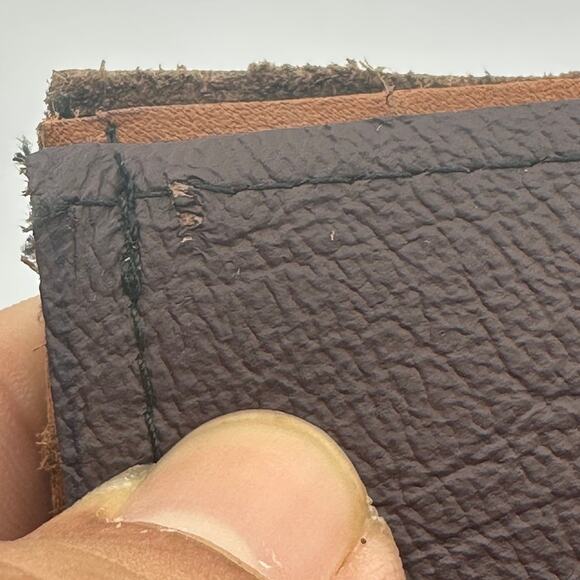 Minimalist Handmade Oaxaca Leather Wallet Burgundy Wine Bifold - Picture 12 of 13